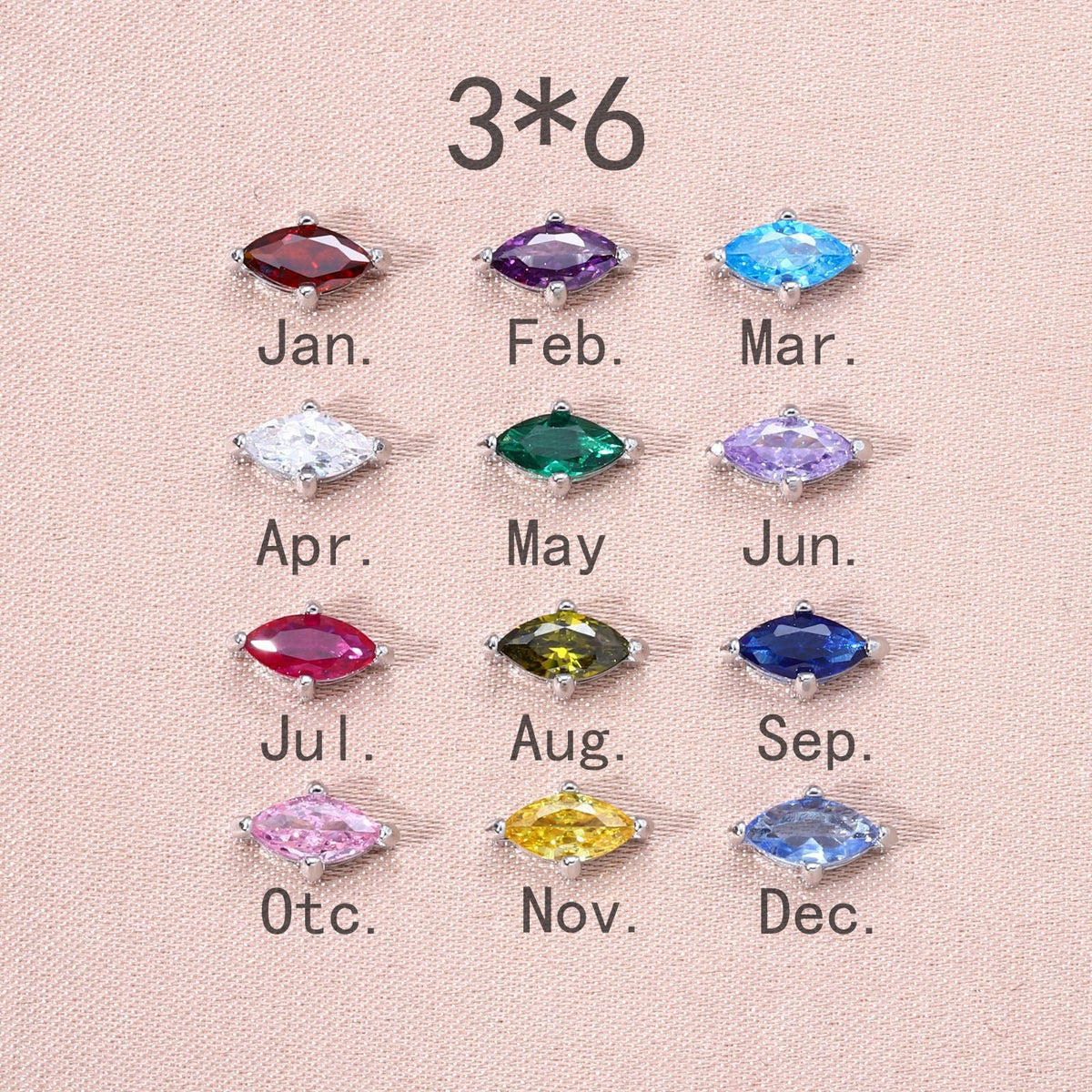 Colorful Zircon Birthstone Charms