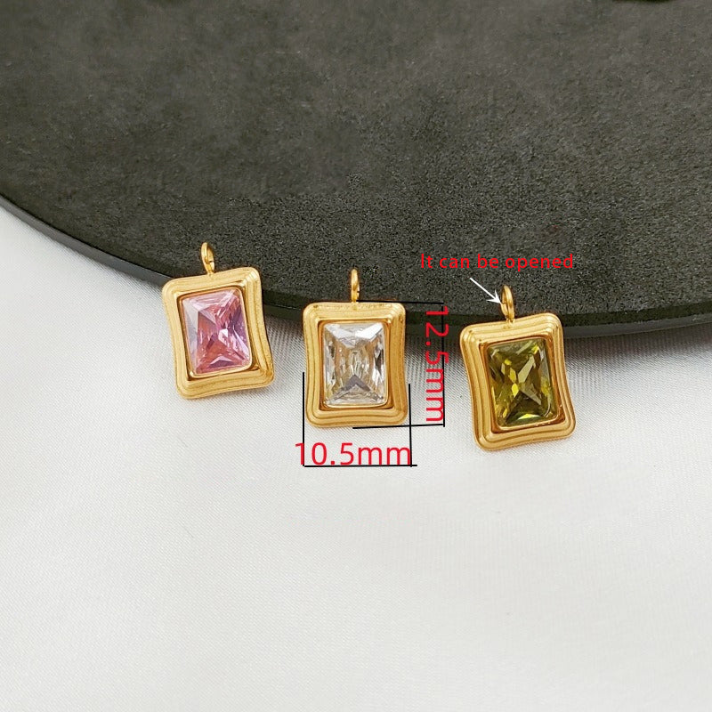 Squares and cat-eye pendants