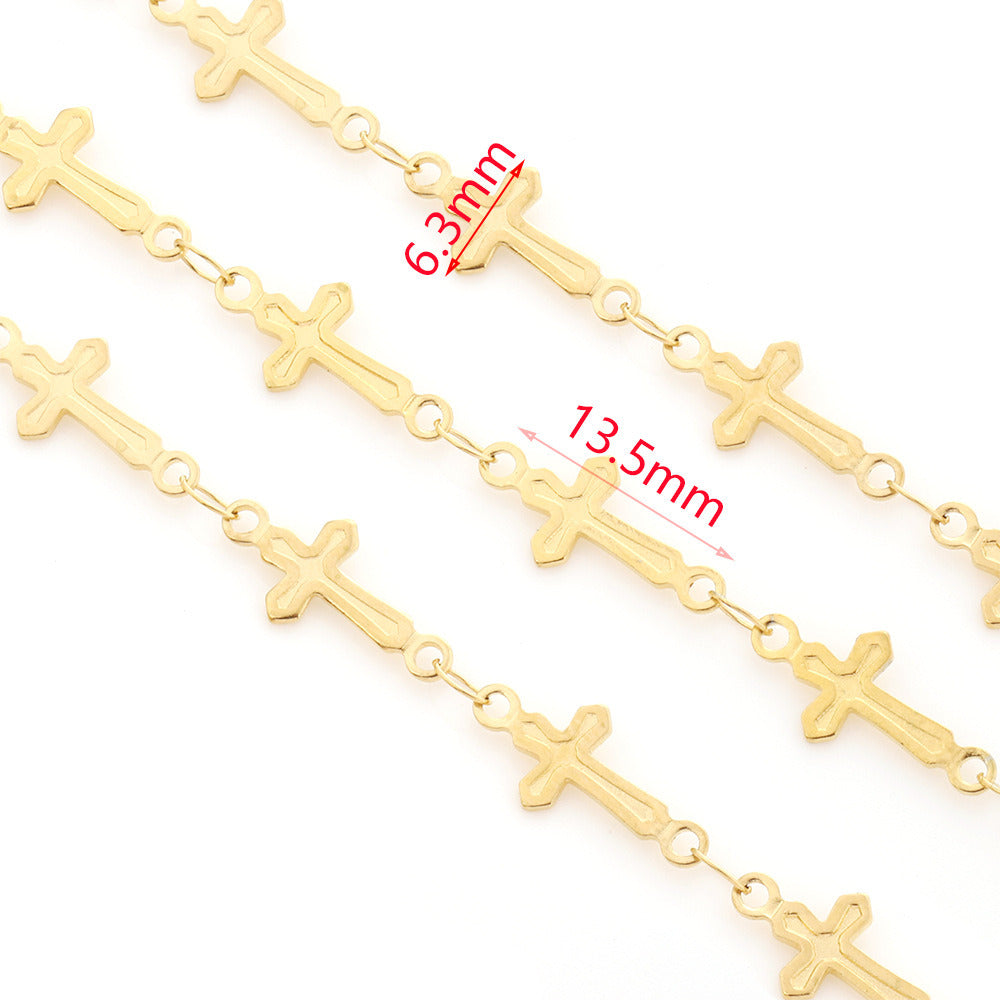 C1532 Cross chain-Vacuum Plating Waterproof Stainless steel chain