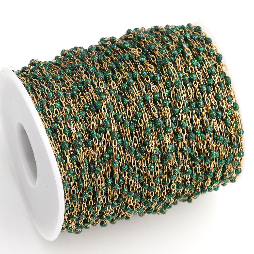 C1770 Enamel Glitter Beads Chain
