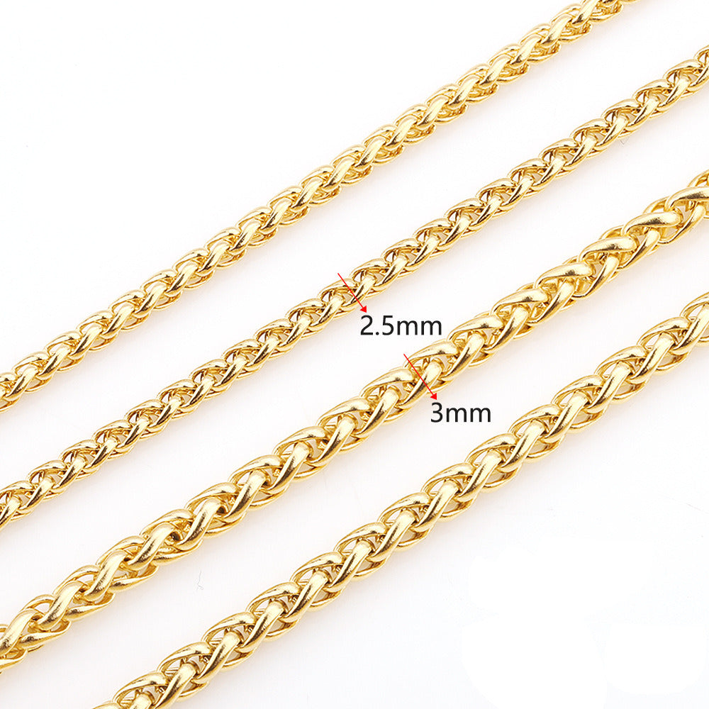 C1282 Wheat/Dragon's bone chain-Vacuum Plating Waterproof Stainless steel chain