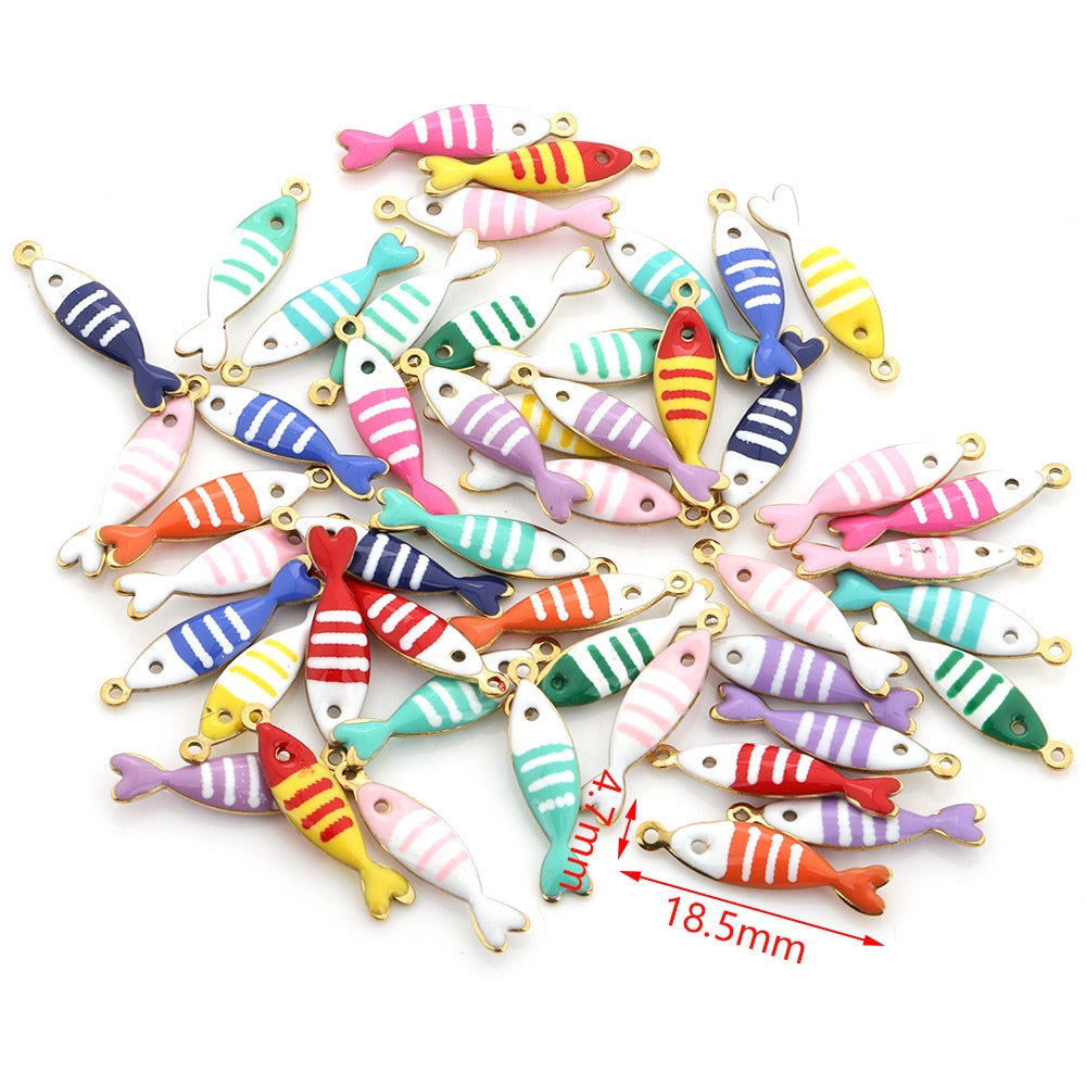 10Pcs/pack Mix color Enamel ocean animals charms
