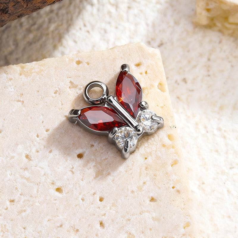 052 Colorful Zircon Butterfly charms