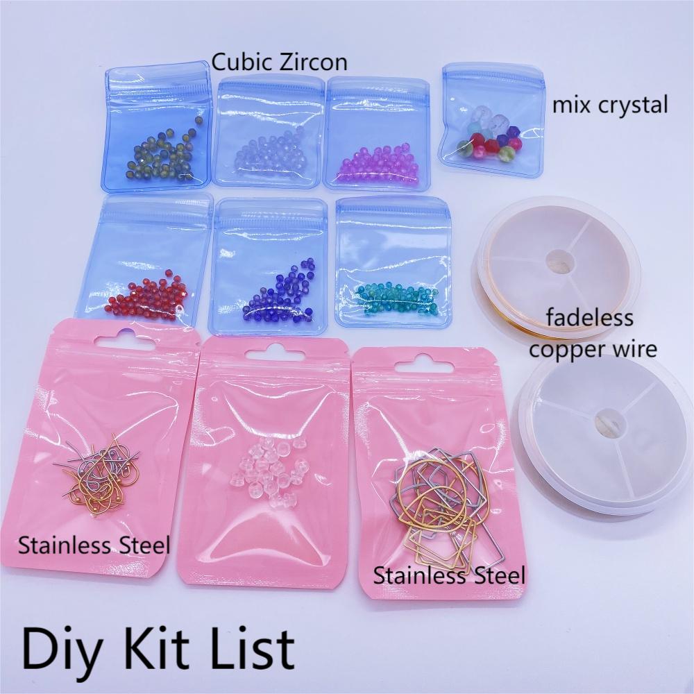 DIY Kit 421 Cubic Zircon geometric earring Kit