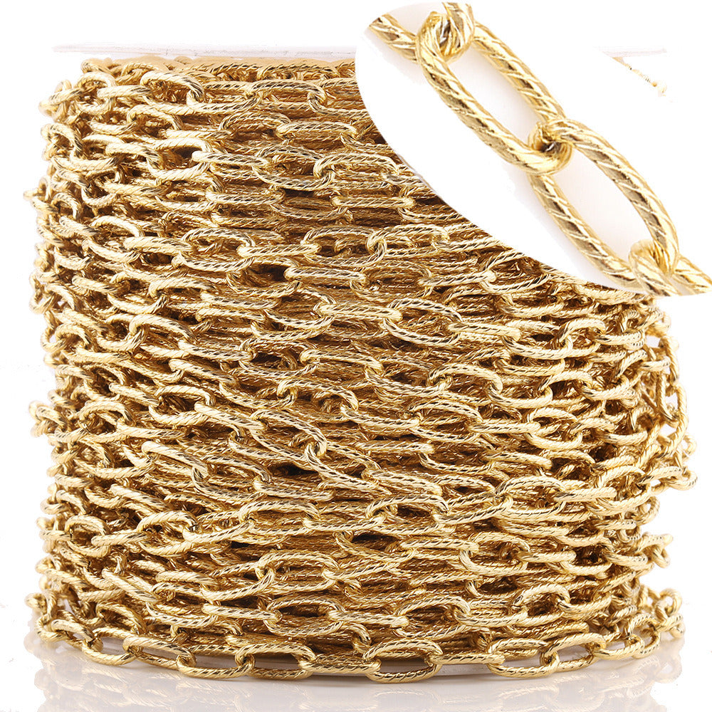 C1303 Oval thread cable chain-Vacuum Plating Waterproof Stainless steel chain