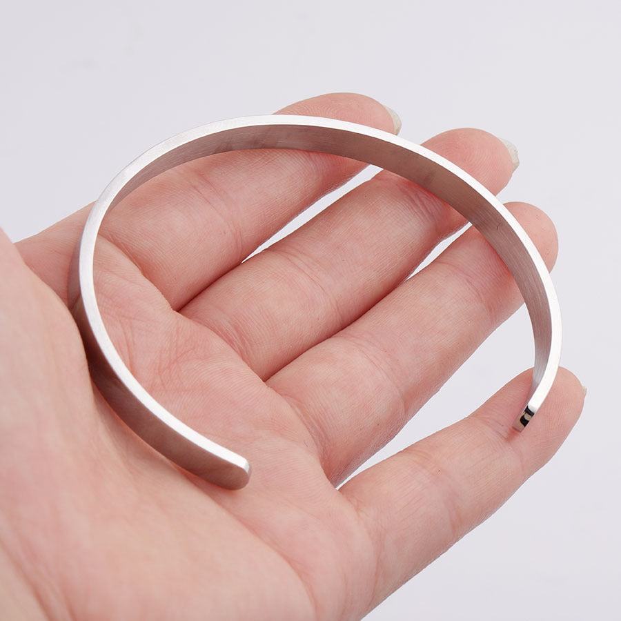 6mm Stainless steel " C-shaped "open bracelet bracelet