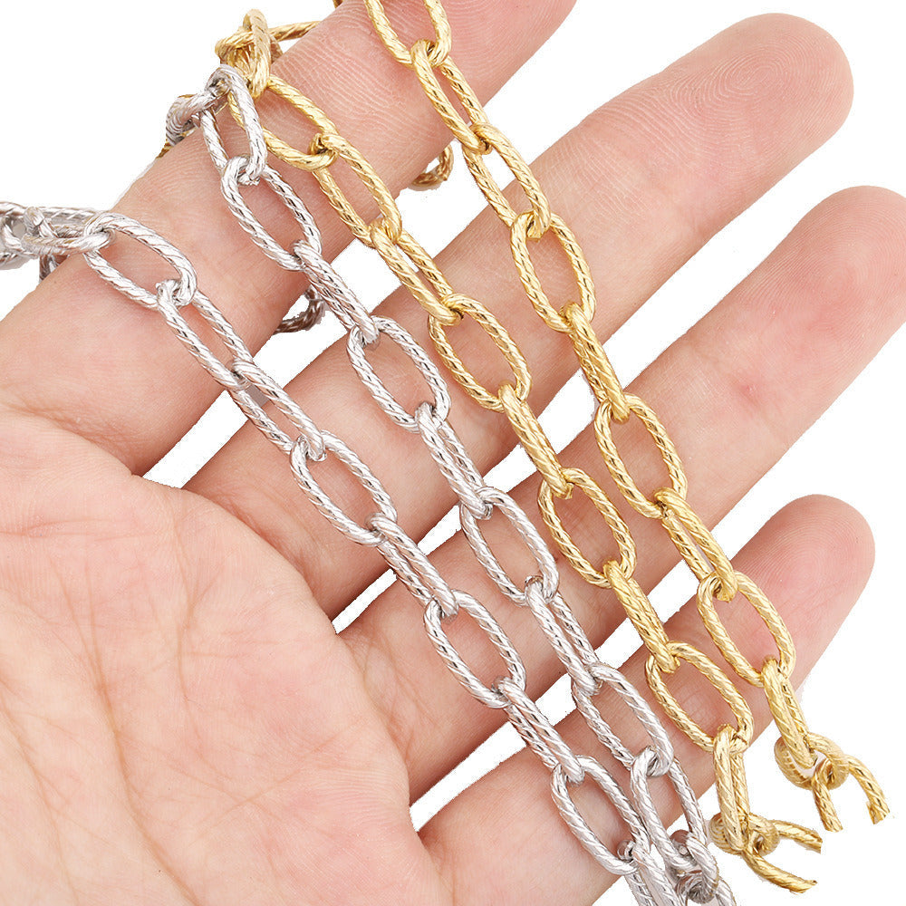 C1303 Oval thread cable chain-Vacuum Plating Waterproof Stainless steel chain