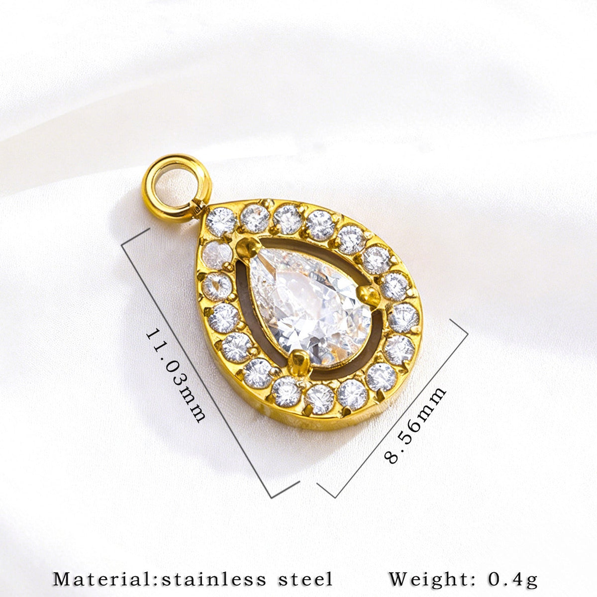 006 Colorful Drop Zircon Charms