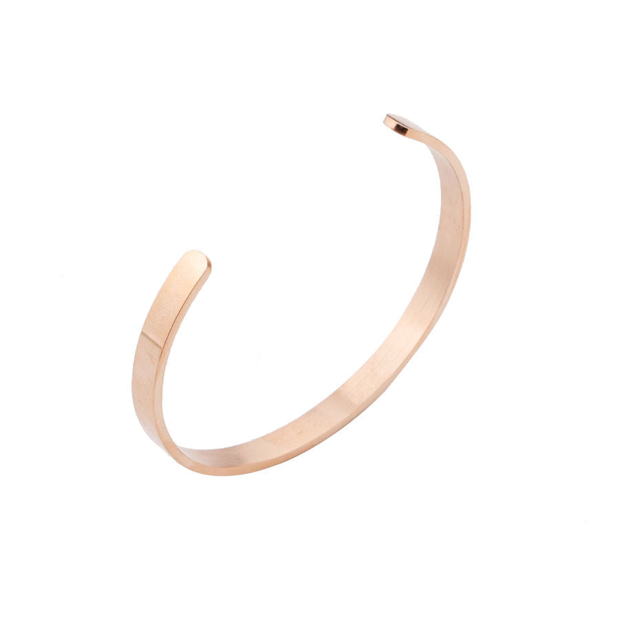 6mm Stainless steel " C-shaped "open bracelet bracelet