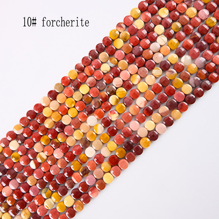 6mm FLAT faceted stone beads
