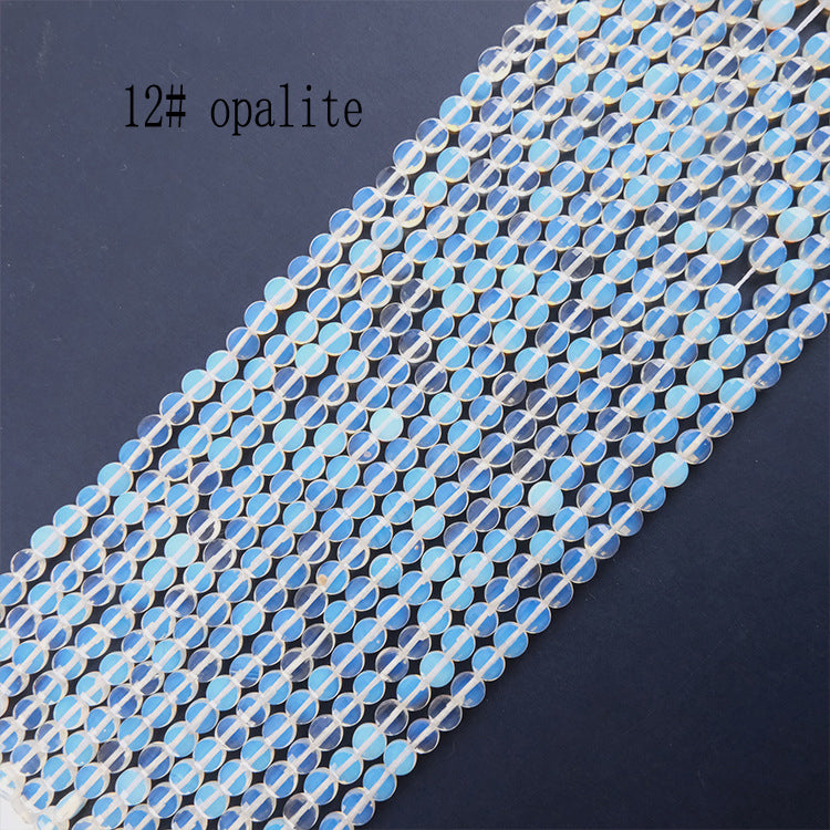 6mm FLAT faceted stone beads