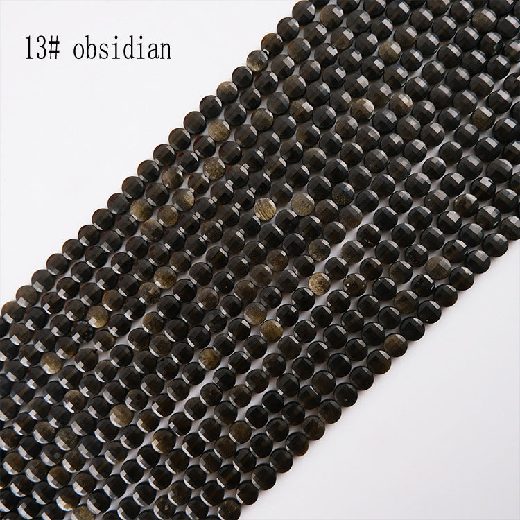 6mm FLAT faceted stone beads