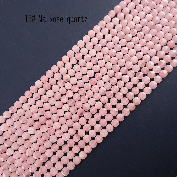 6mm FLAT faceted stone beads