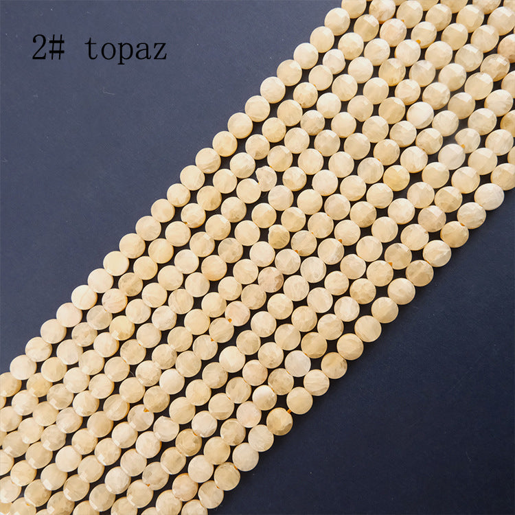 6mm FLAT faceted stone beads