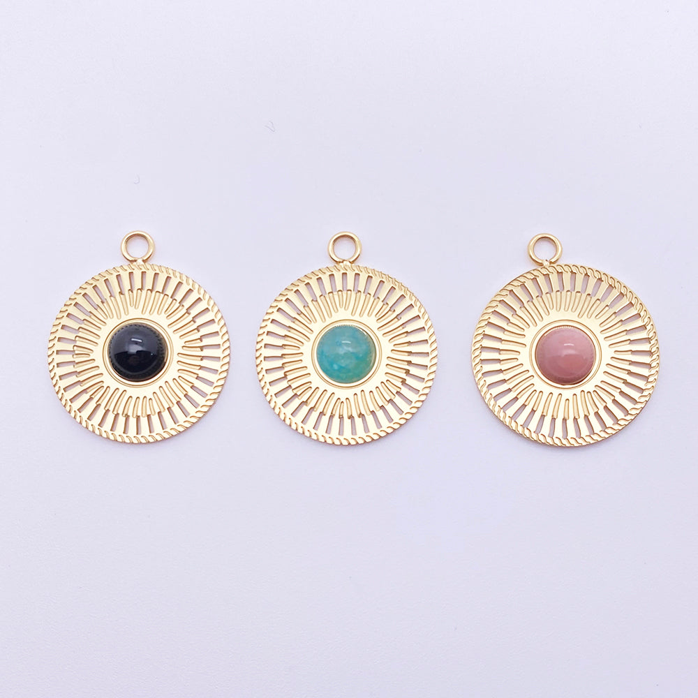 Round gemstone pendants