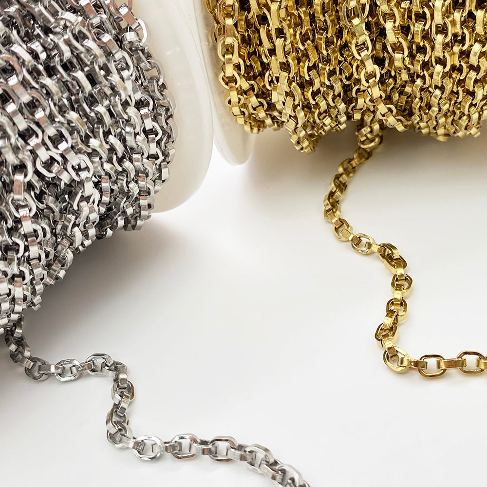 C8321 Oval link Chain-Vacuum Plating Waterproof Stainless steel chain