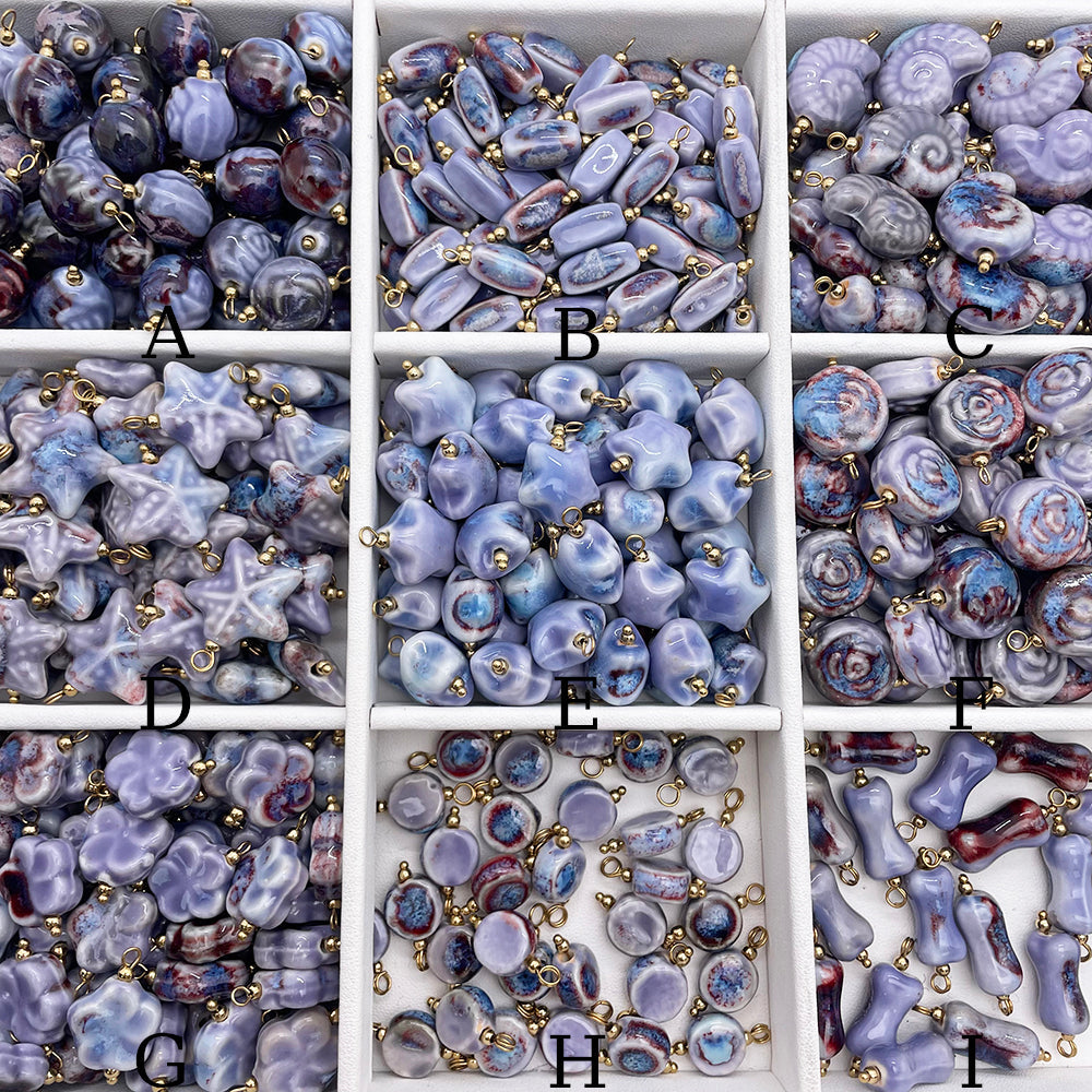 Purple ceramic charm