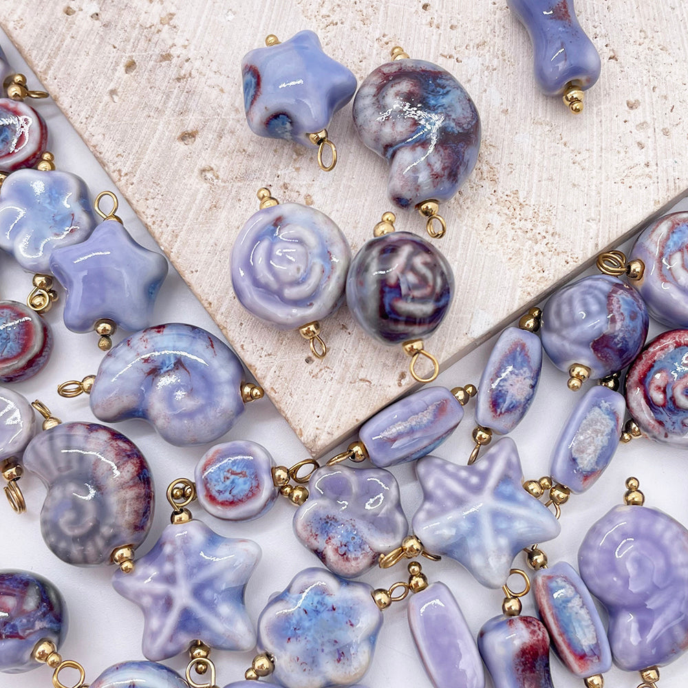 Purple ceramic charm