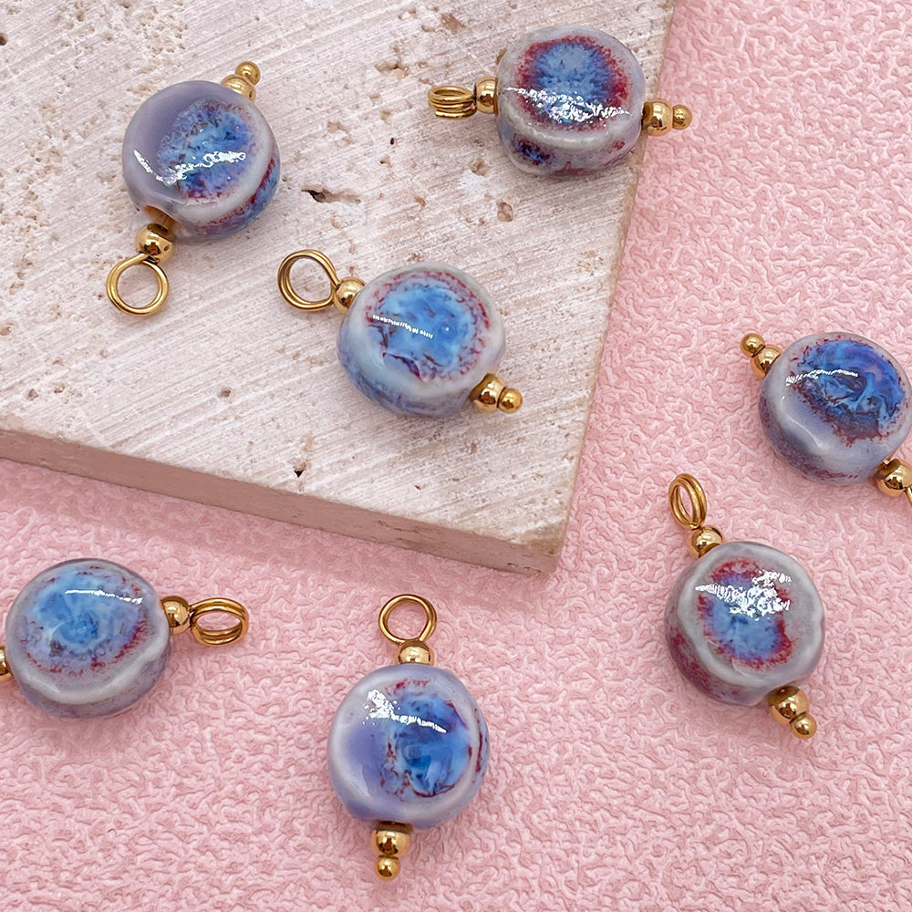 Purple ceramic charm