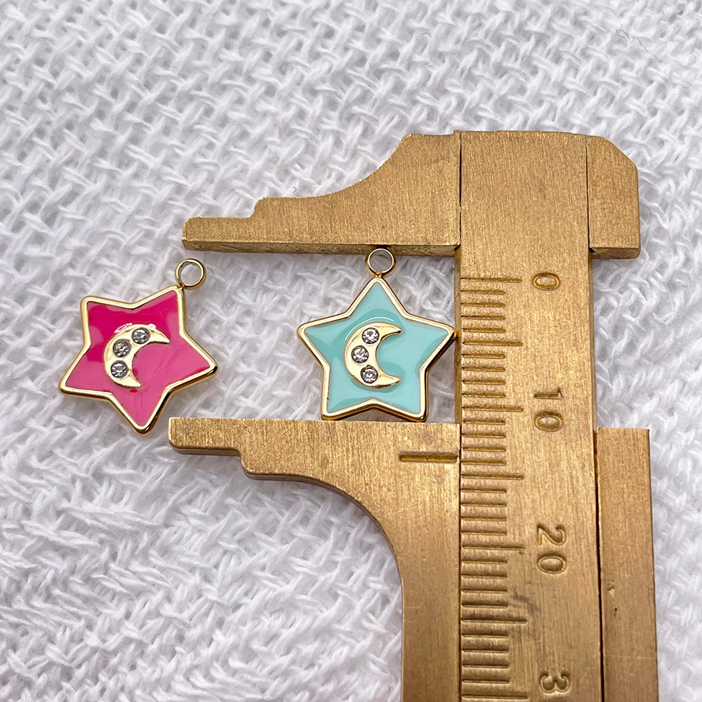 51289 Enamel moon charm
