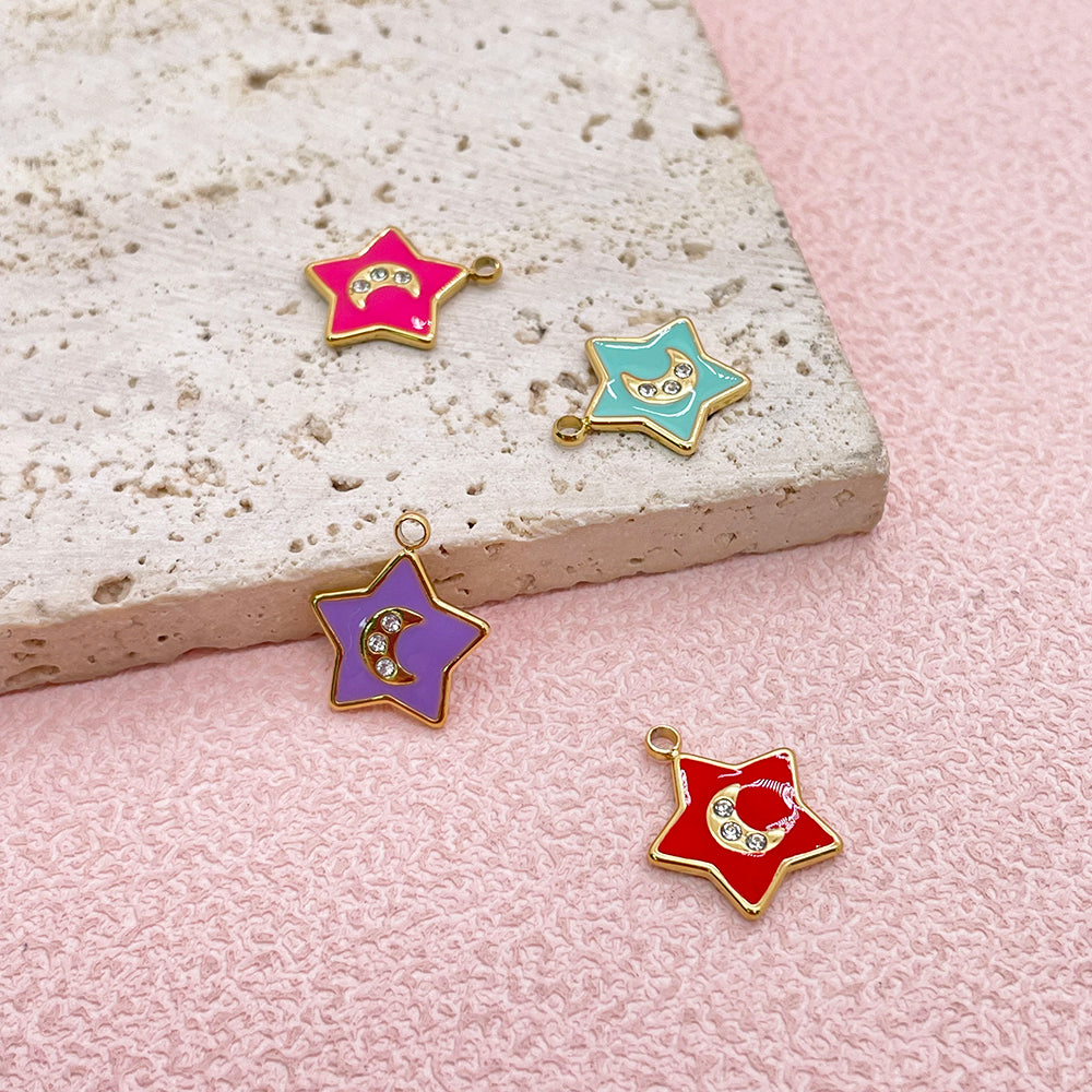51289 Enamel moon charm