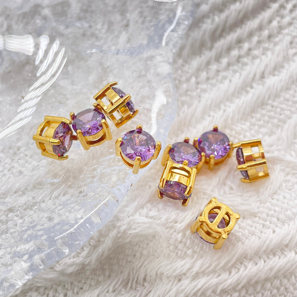 6mm Colorful Zircon Birthstone Charms