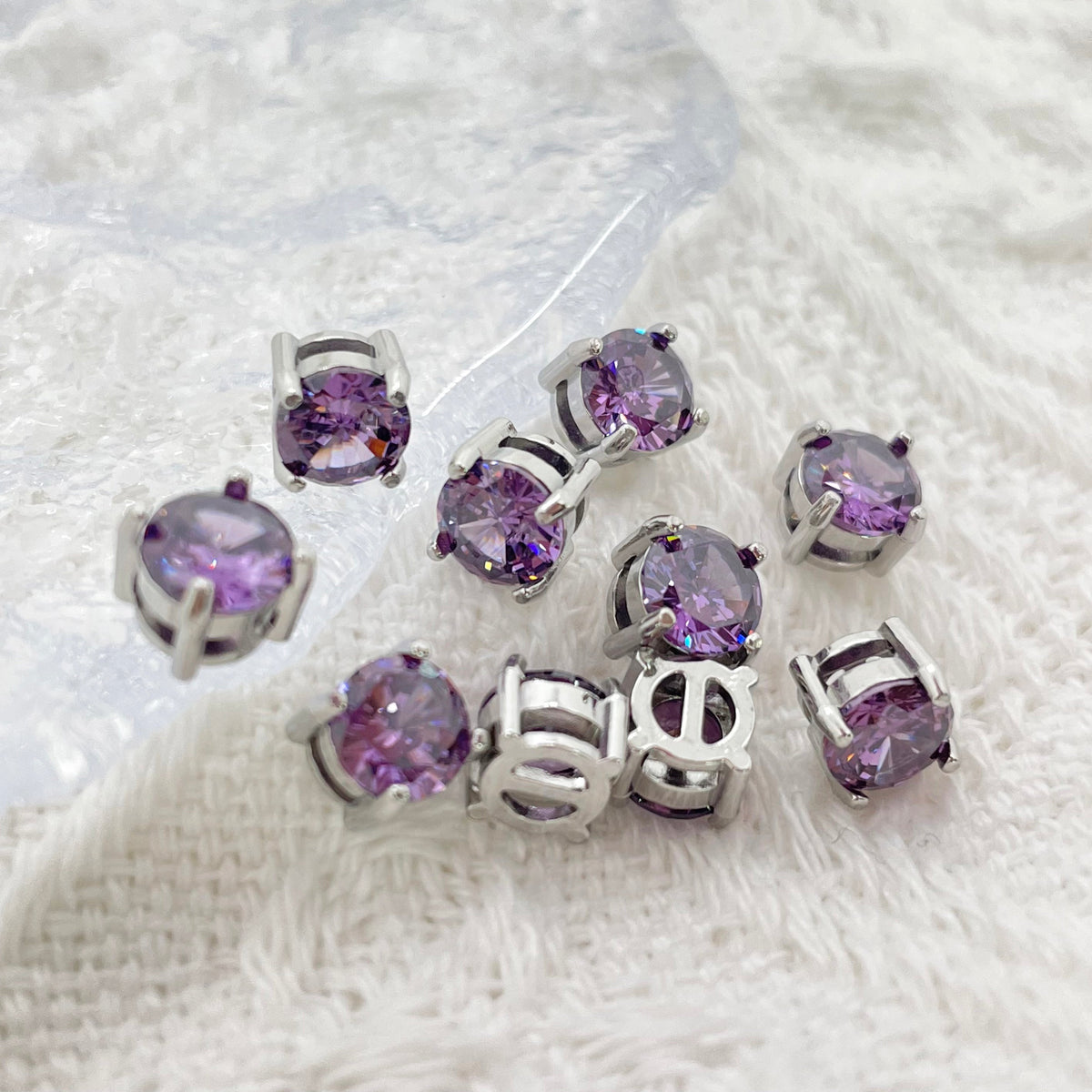 6mm Colorful Zircon Birthstone Charms