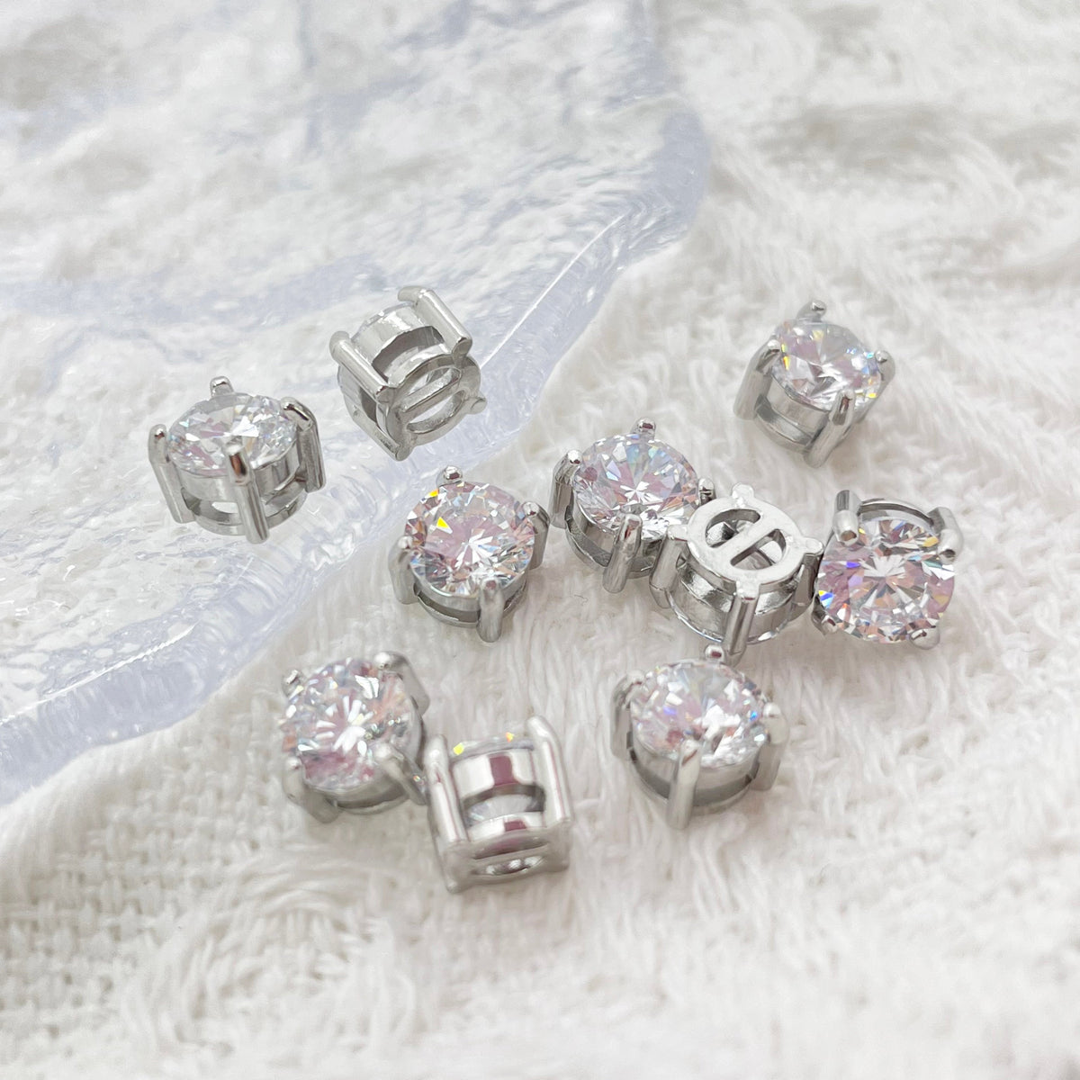6mm Colorful Zircon Birthstone Charms