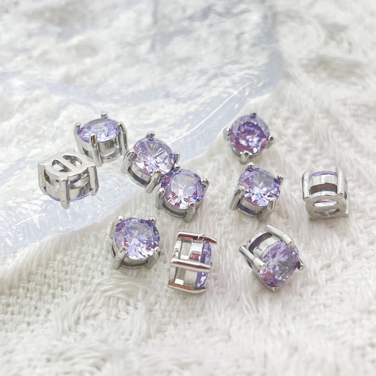6mm Colorful Zircon Birthstone Charms