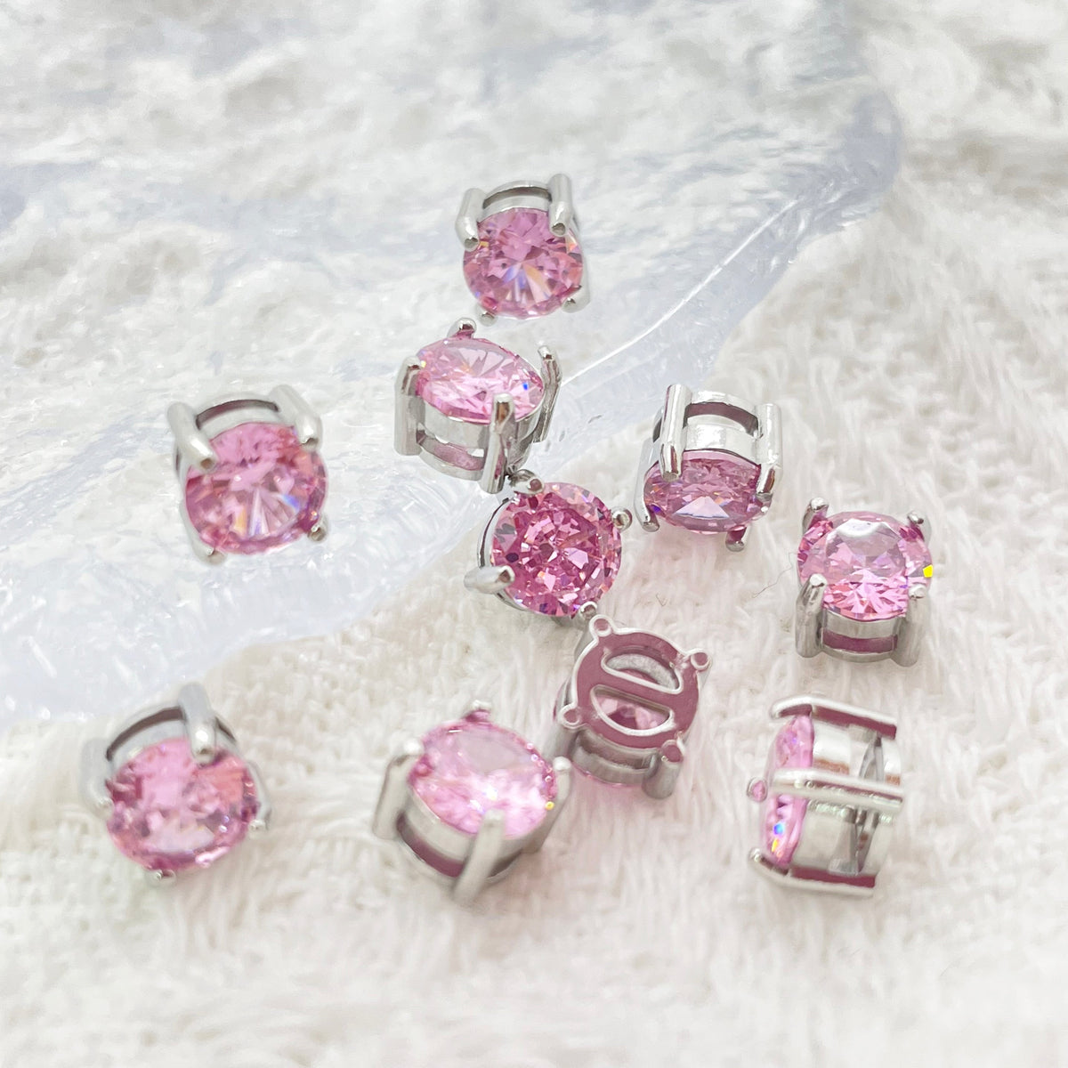 6mm Colorful Zircon Birthstone Charms