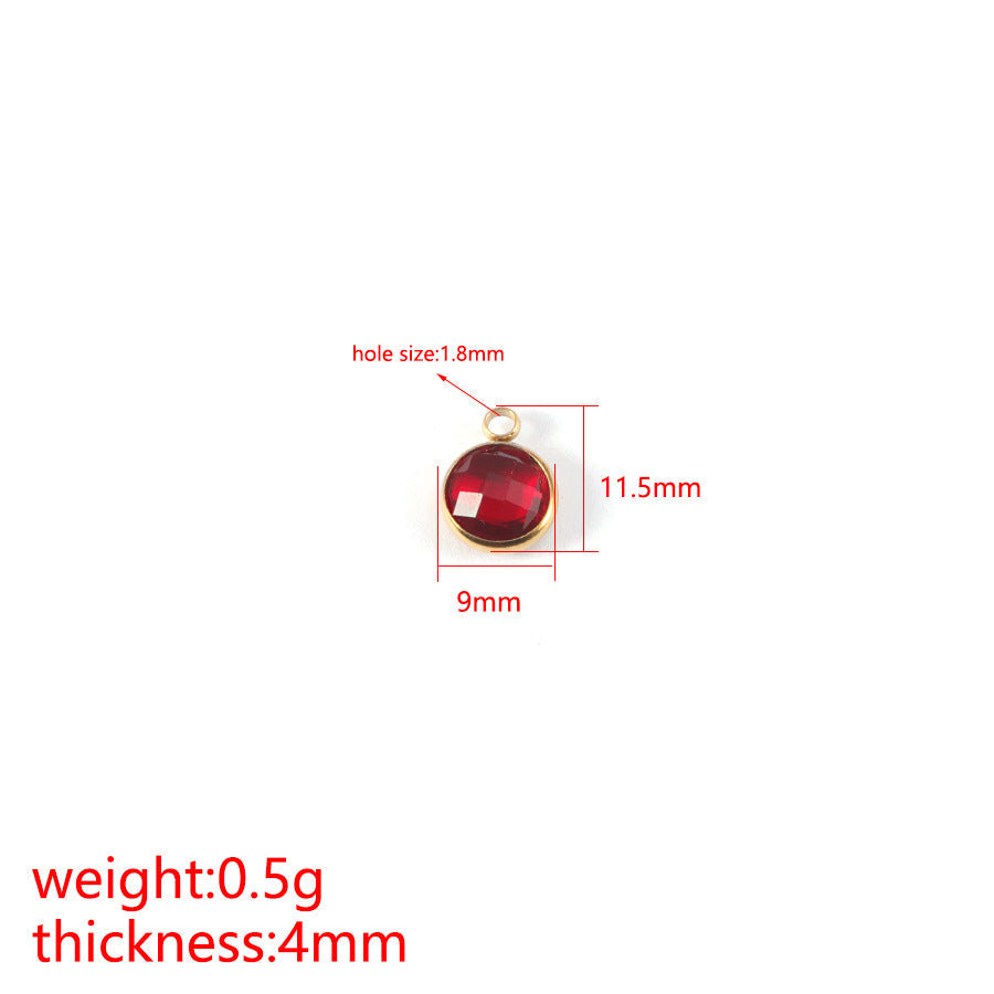 7mm/9mm Glass Birthstone charm