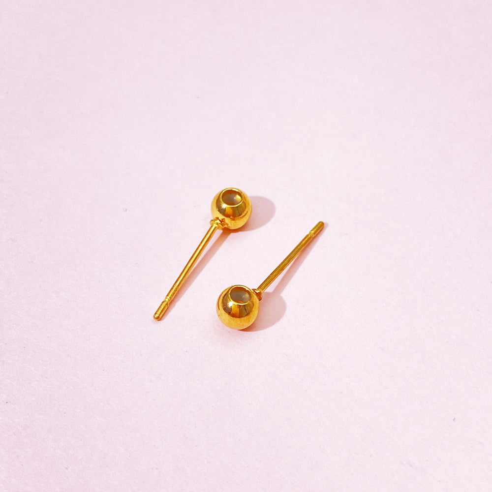 10pcs/pack Stainless steel ear stud with silica