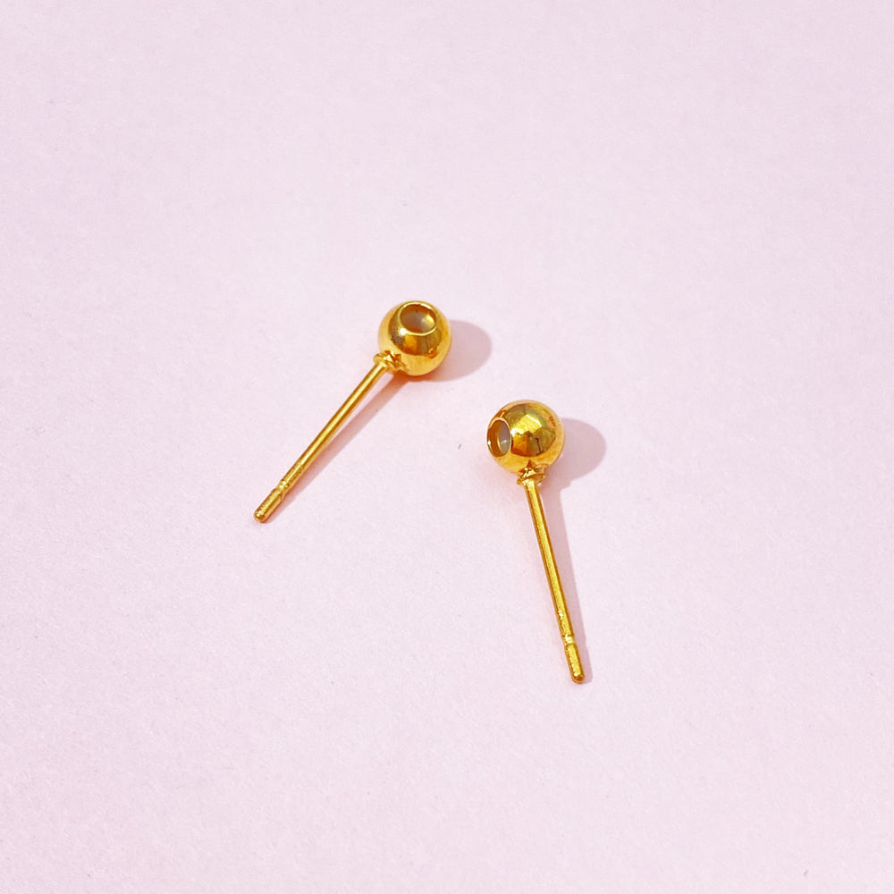 10pcs/pack Stainless steel ear stud with silica