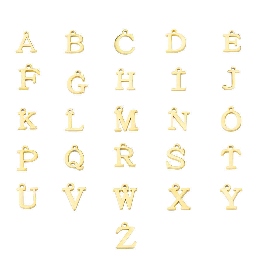 Stainless Steel Letter Charms