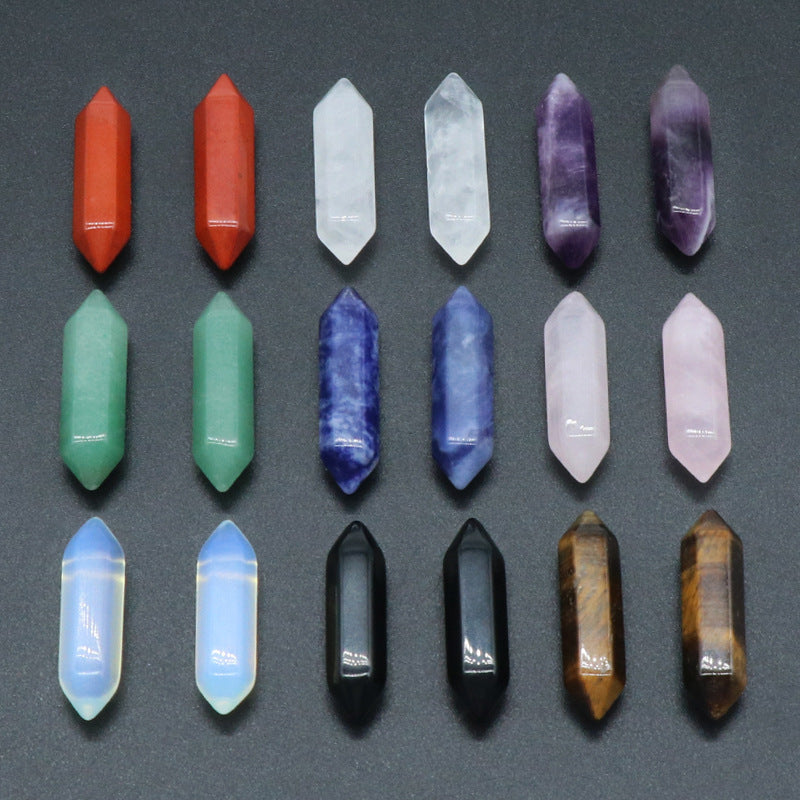 10mm Double tips hexagon pyramid Oblate stone cabochon