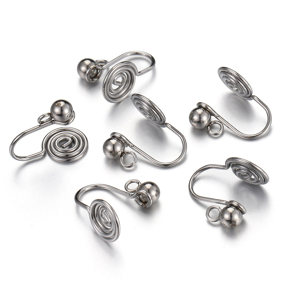 10 PCS Stainless Steel Earclip with silica gel