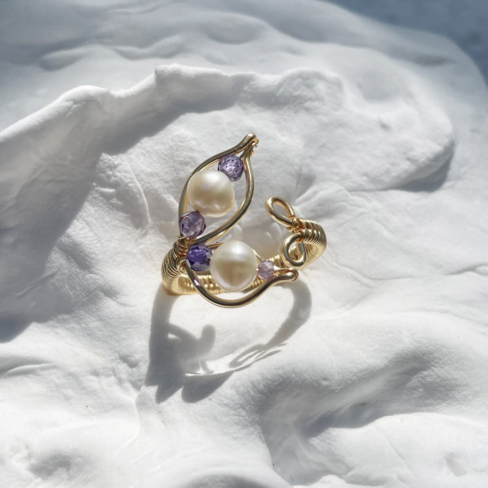 Purple Rings,Amethyst Crystal rings made by hand,Non-Tarnish wire wrap rings for girls