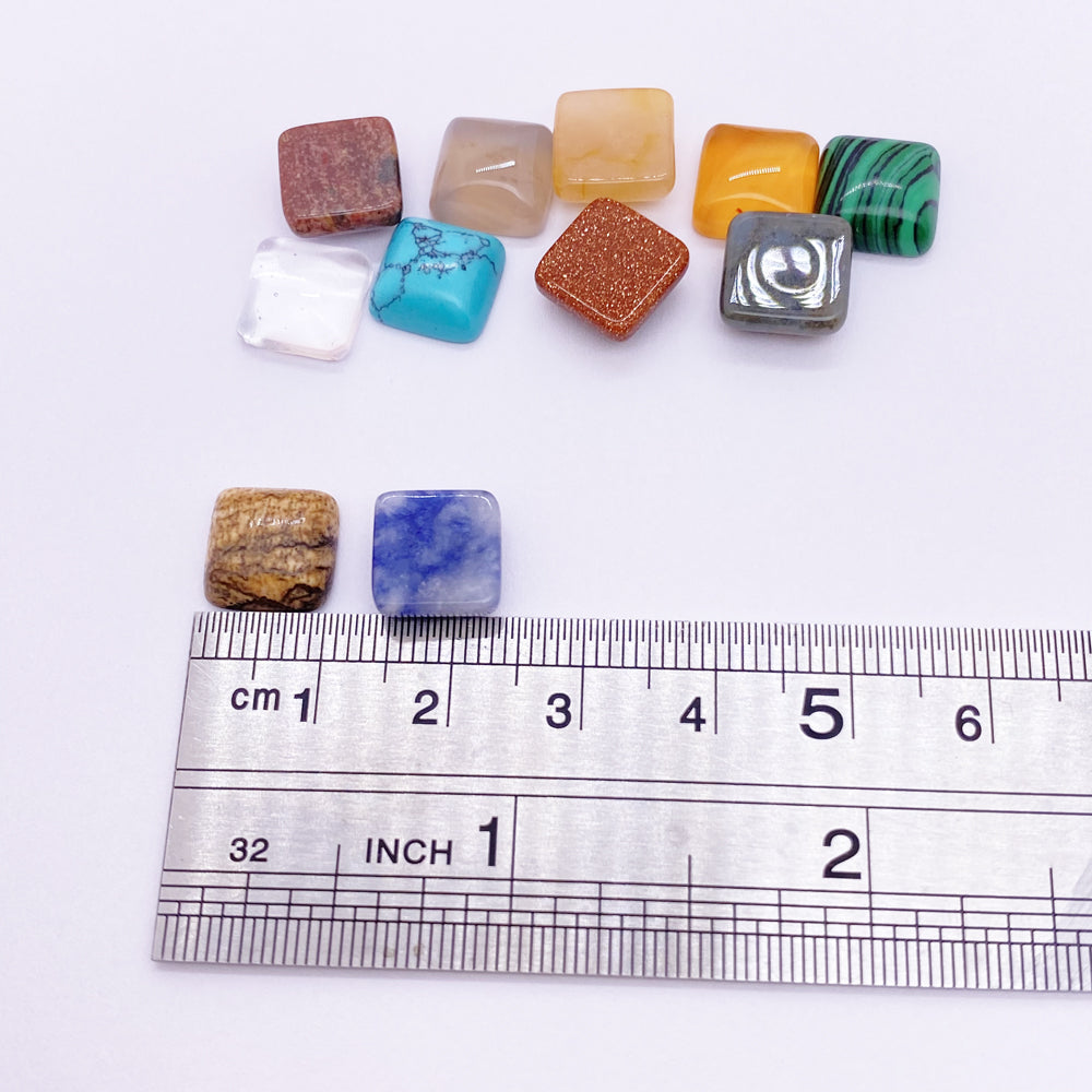 10mm Square shape Oblate stone cabochon