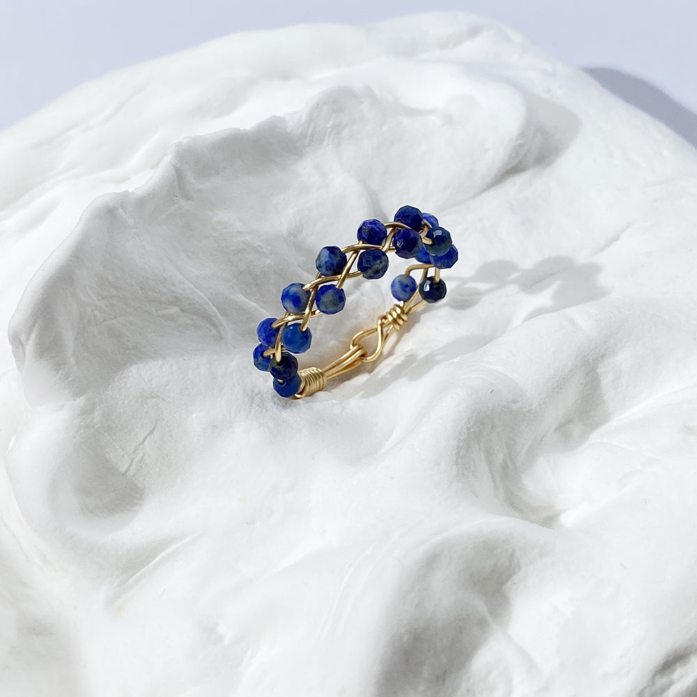 Blue Rings with Lapis gemstone,Wire wrapped rings ,handmade ring,unique gife for women