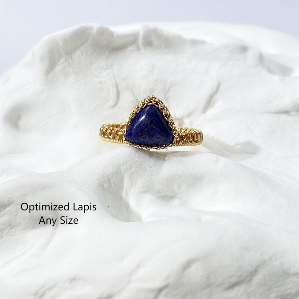 Blue Rings with Lapis gemstone,Wire wrapped rings ,handmade ring,unique gife for women