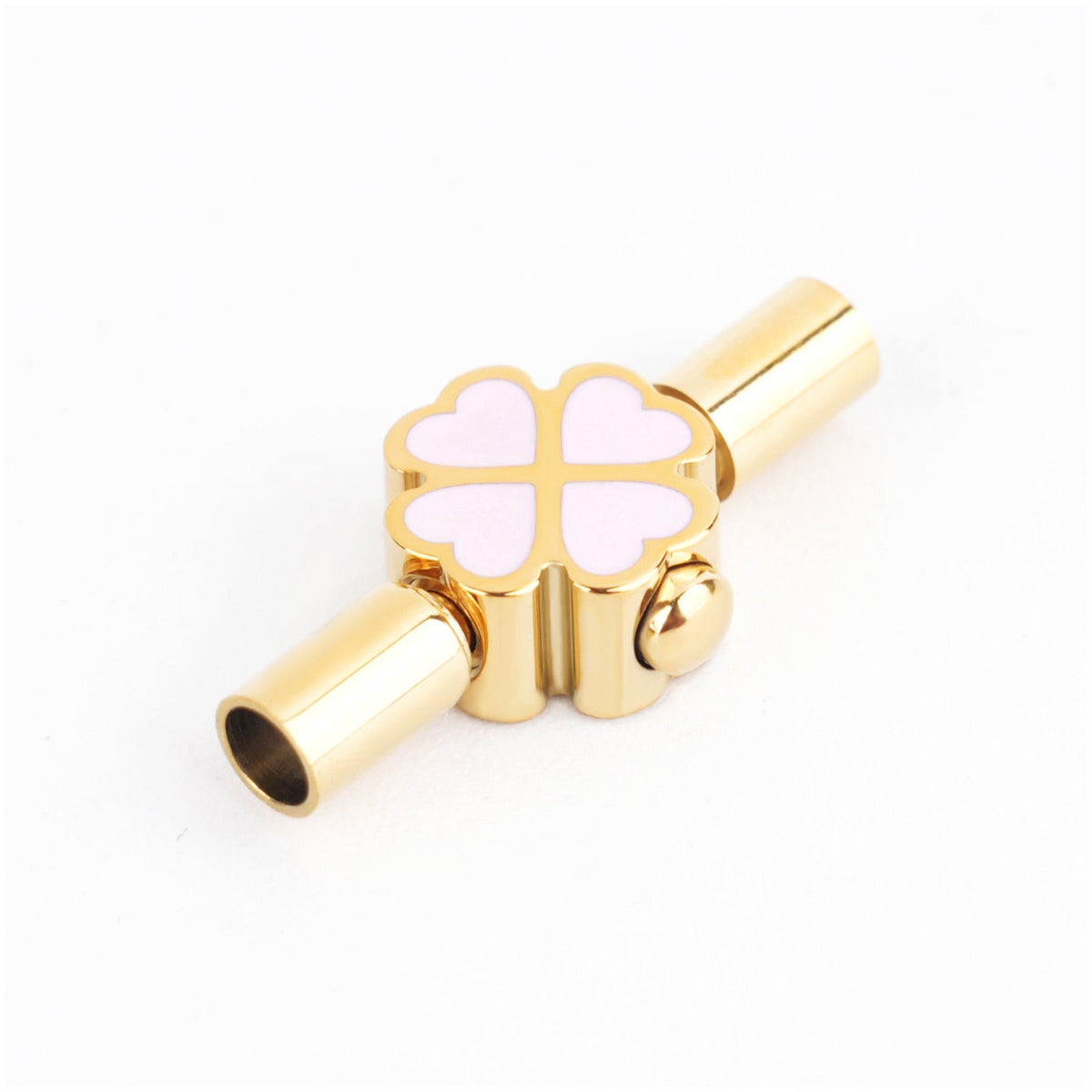 3mm Enamel Four Leaf Clover Clasp for Cord Bracelet