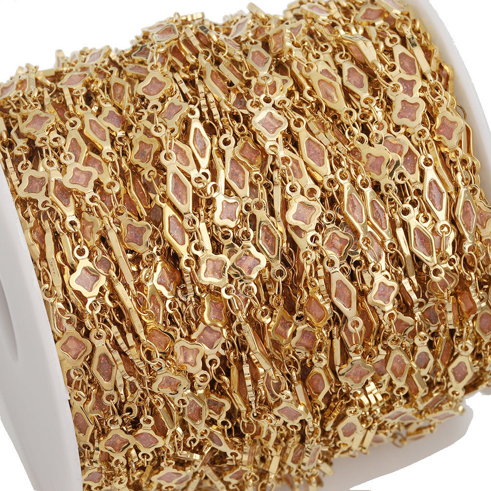 C1778 Glitter oil droplets clover chain