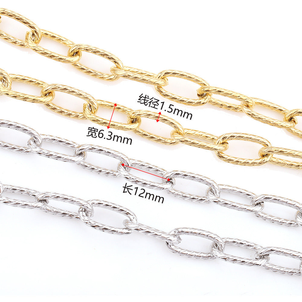 C1303 Oval thread cable chain-Vacuum Plating Waterproof Stainless steel chain