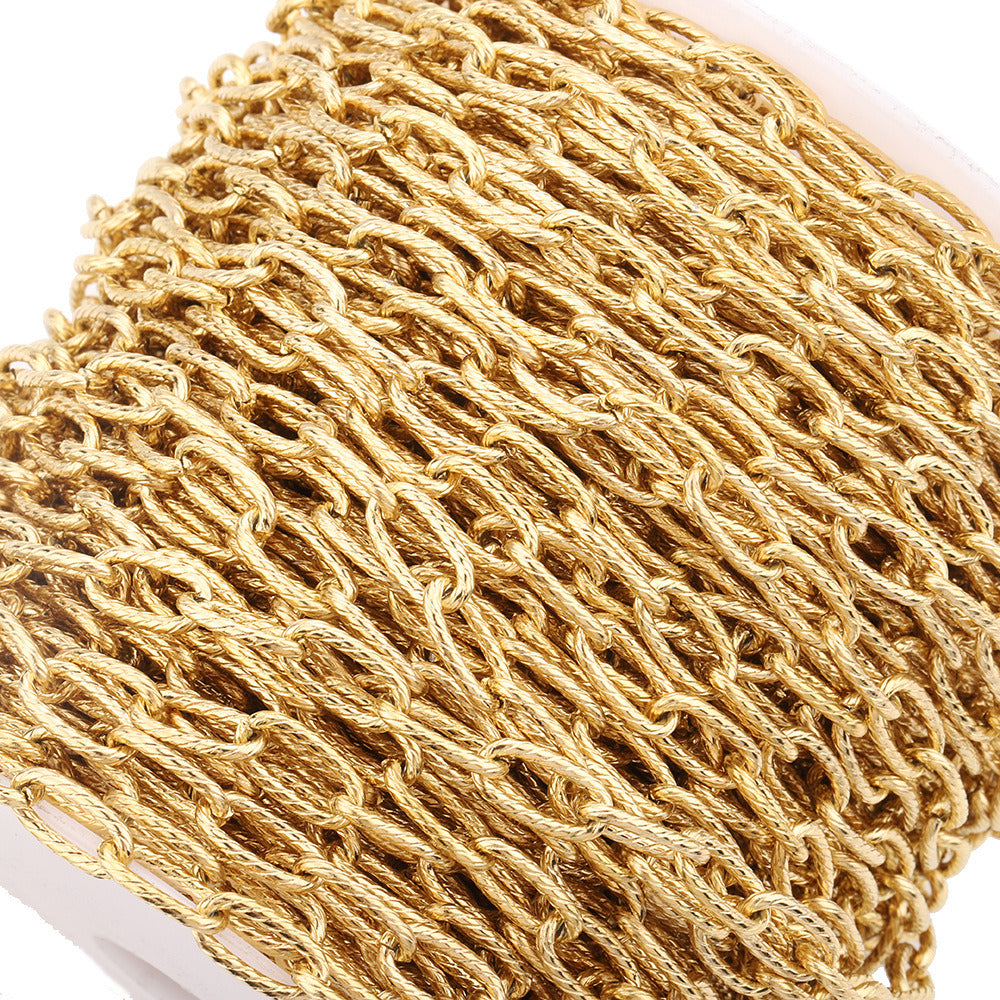 C1303 Oval thread cable chain-Vacuum Plating Waterproof Stainless steel chain