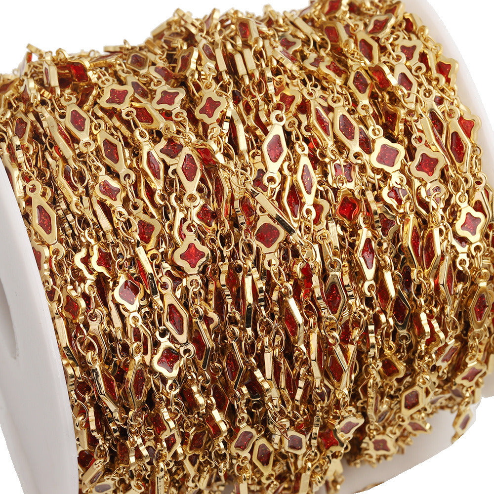 C1778 Glitter oil droplets clover chain
