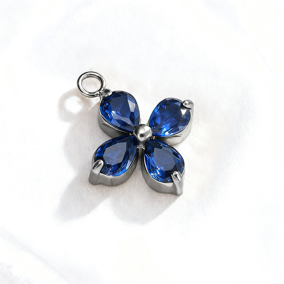 055 Colorful Zircon Four leaf Clover Charms