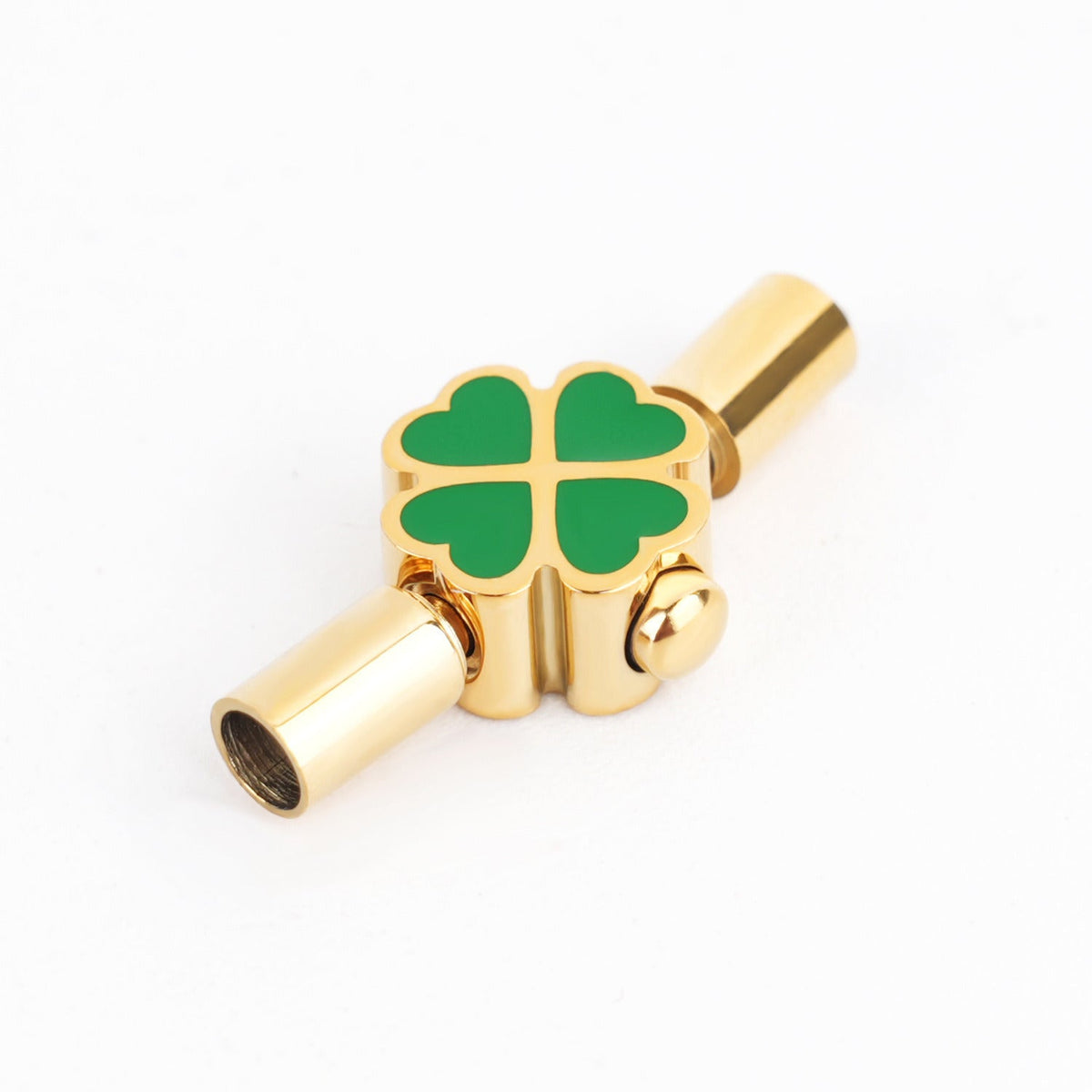3mm Enamel Four Leaf Clover Clasp for Cord Bracelet