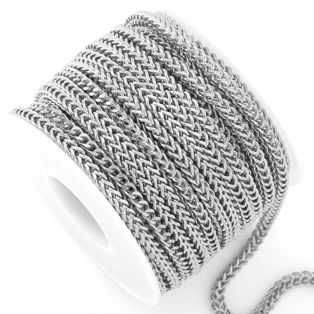 C1367 2/3mm Square Wheat chain-Vacuum Plating Waterproof Stainless steel chain
