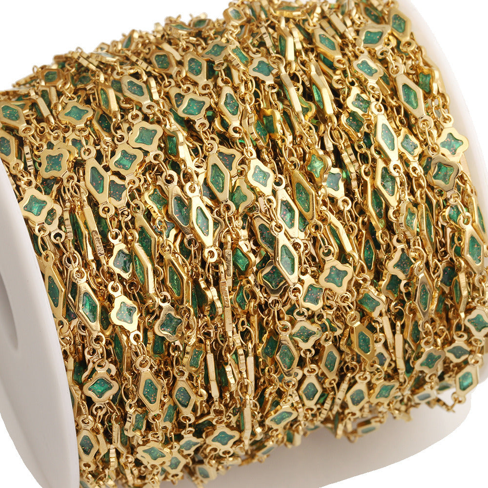 C1778 Glitter oil droplets clover chain