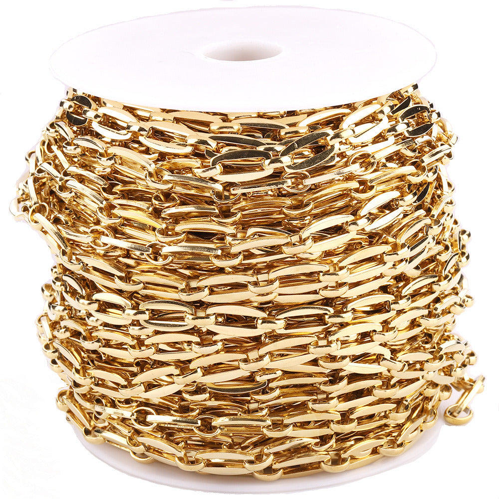 C1235 Square hole chain-Vacuum Plating Waterproof Stainless steel chain